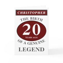 20 Birthday Red Genuine Legend Adicione seu nome