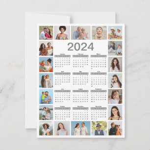 Cartão 20 Colagem De Fotos 2024 Anos No Calendário Geral