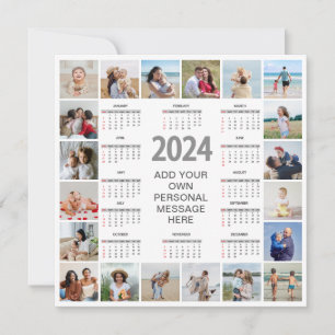 Cartão 20 Colagem De Fotos 2024 Anos No Calendário Geral