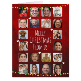 Cartão 20 fotos para personalizar a família Feliz Natal