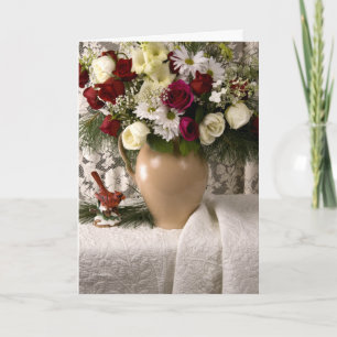 Cartão 2159 Floral Still Life on Quilt Sympathy Card
