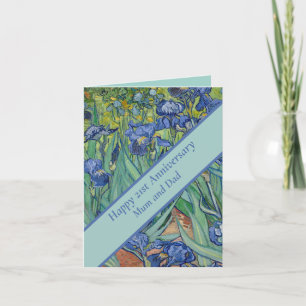 Cartão 21 Aniversário de Casamento da rua Azul Íris