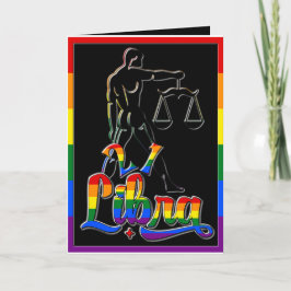 Cartão 🌈 21 e Fabulosa placa de aniversário de Libra Gay