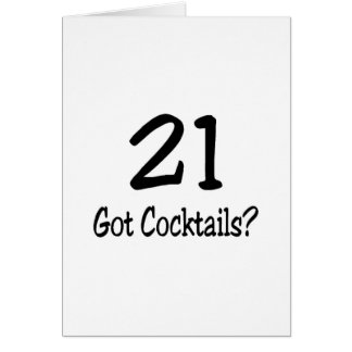 Cartão 21 obteve cocktail
