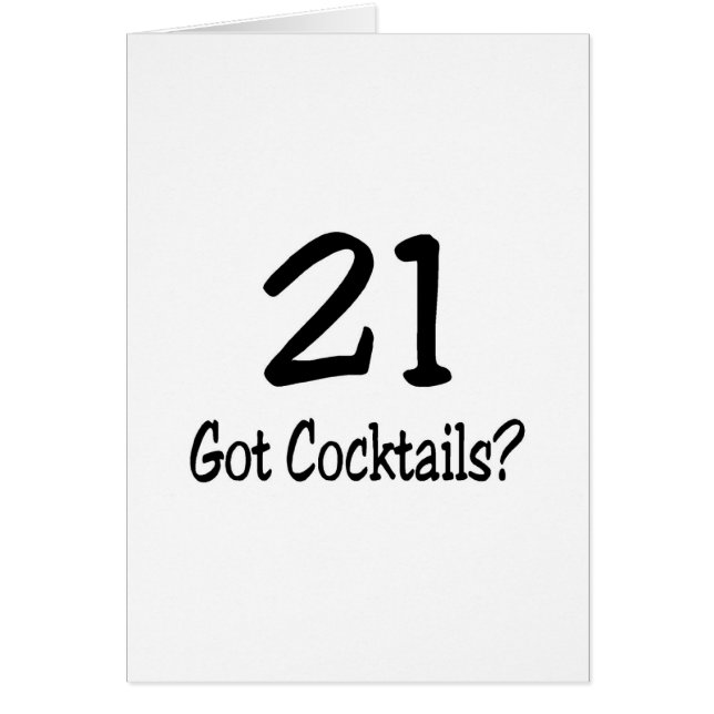Cartão 21 obteve cocktail (Frente)