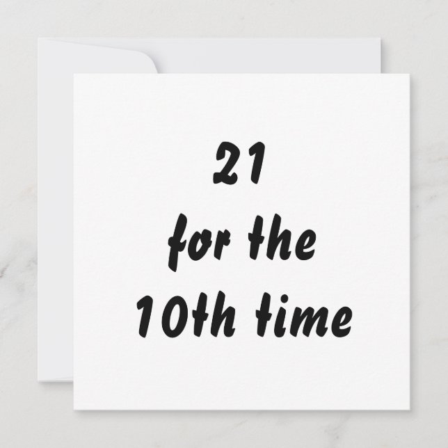 Cartão 21 pela décima vez. aniversário de 30 anos. Preto  (Frente)