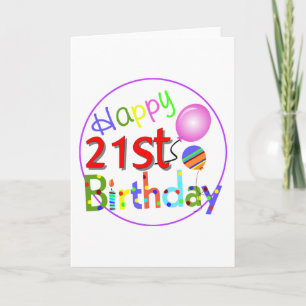Cartão 21st birthday greetings