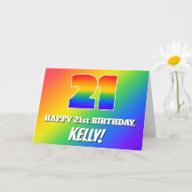 21st Birthday: Multicolored Rainbow Pattern # 21