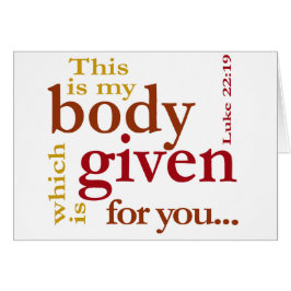 Cartão 22:19 de Luke este é meu corpo dado para você