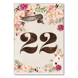 Cartão 22 Tabela De Casamento De Boho Floral Rusti