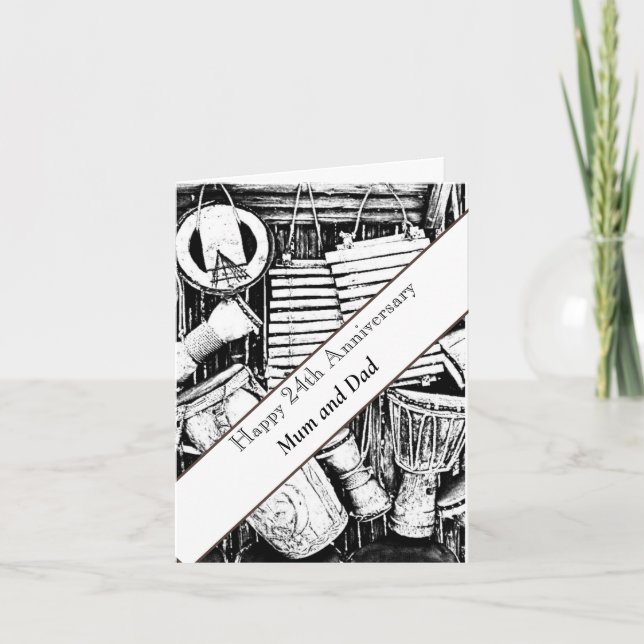 Cartão 24º aniversário editável (Frente)