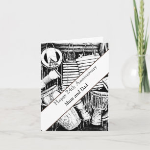 Cartão 24º aniversário editável