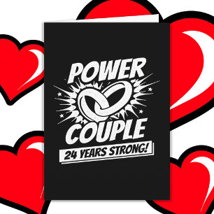 Cartão 24 anos de Casal de super potência da banda desenh