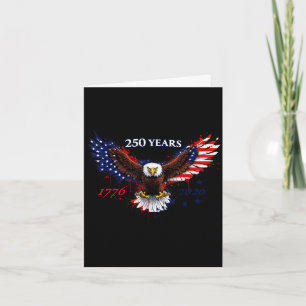 Cartão 250 anos 1776–2026 águia americana bandeira patrió