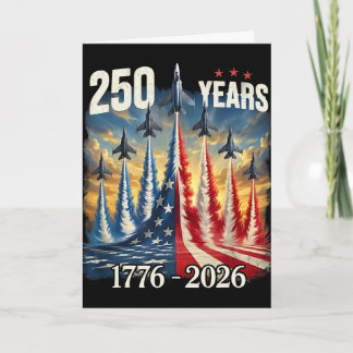 Cartão 250 Anos 1776-2026 Jatos de Combate Bandeira dos E