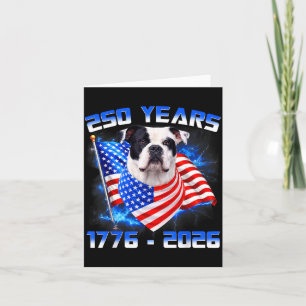 Cartão 250 Anos América 1776 2026 Cão Bulldog Americano