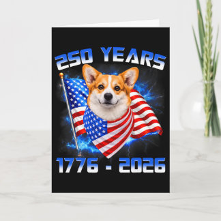 Cartão 250 Anos América 1776 2026 Corgi Amantes Ameri