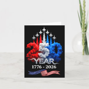 Cartão 250 Anos Americano 1776 2026 250º Aniversário 4 de