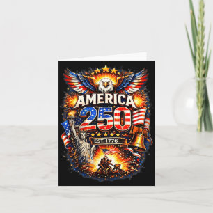Cartão 250 Anos Americano 1776 2026 250º Aniversário EUA