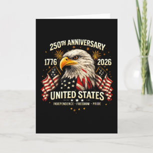 Cartão 250 Anos Americano 1776-2026 Águia Patriótica Band