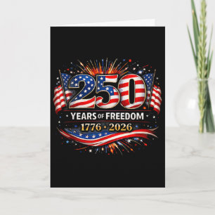 Cartão 250 Anos Bandeira Americana 1776-2026 250º Anivers