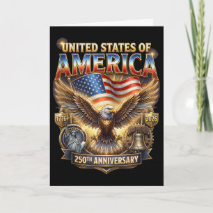 Cartão 250 Anos Bandeira Americana 250º Aniversário EUA
