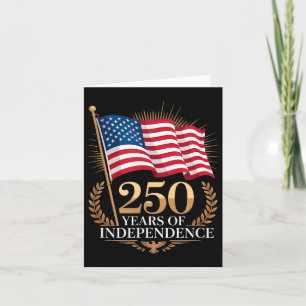 Cartão 250 anos bandeira americana aniversário de 250 ano