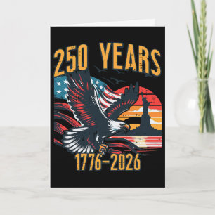 Cartão 250 Anos Bandeira Dos EUA 250º Aniversário Homens