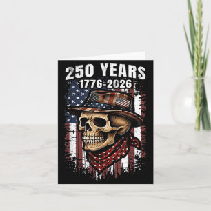 Cartão 250 Anos Crânio Esqueleto Patriótico Americano
