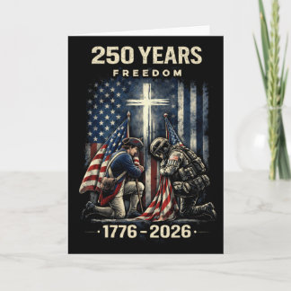 Cartão 250 Anos Cruz Cristã E Bandeira Dos EUA 1776 2026 