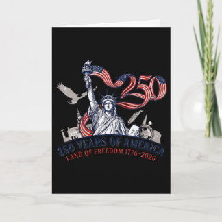 Cartão 250 Anos Da América Terra Da Liberdade 1776 A 2026