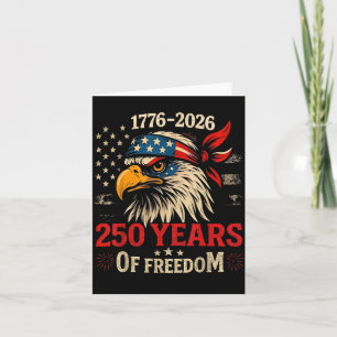 Cartão 250 Anos de Aniversário da Bandeira Americana EUA 