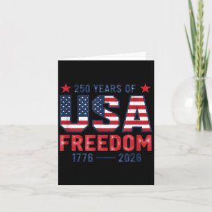 Cartão 250 Anos de Liberdade Americana 1776 2026 250º EUA