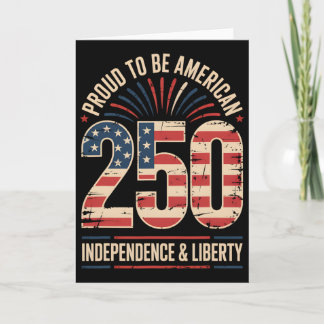 Cartão 250 Anos De Liberdade Americano 1776–2026 Patrióti