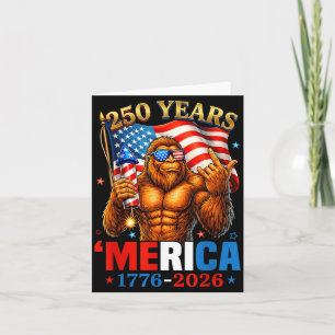 Cartão 250 Anos de Merica Bandeira dos EUA 250º Sasquatch