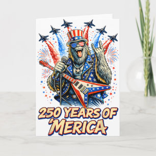 Cartão 250 Anos De Merica Bigfoot Rock Caça Avião 4º O