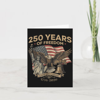 Cartão 250 Anos Liberdade 1776-2026 Bandeira EUA Águia Li