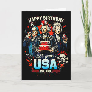 Cartão 250 Anos Punk Rock EUA Fundadores 1776 4º