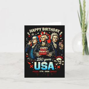Cartão 250 Anos Punk Rock EUA Pais Fundadores 1776 4º