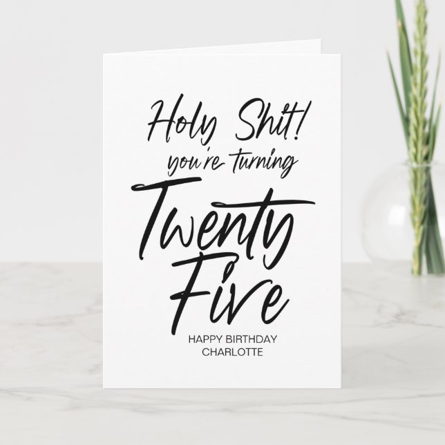 Cartão 25 Aniversário de Vinte e Cinco Felizes Aniversári (Frente)
