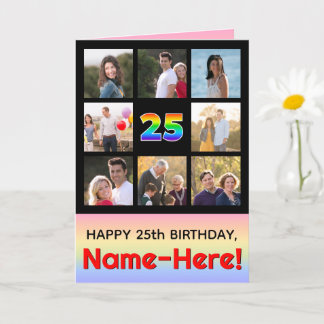 Cartão 25 Aniversário: Divertido Rainbow #, Fotografias P