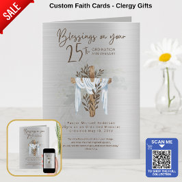 Cartão 25 ANIVERSARY Padre Pastor Ministro