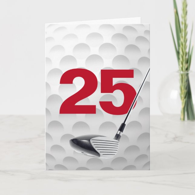 Cartão 25 Birthday Golf Ball Design (Frente)