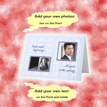 25 de aniversário suas fotos e texto azul