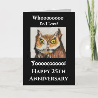 25 Husband Funny Owl Happy Aniversário