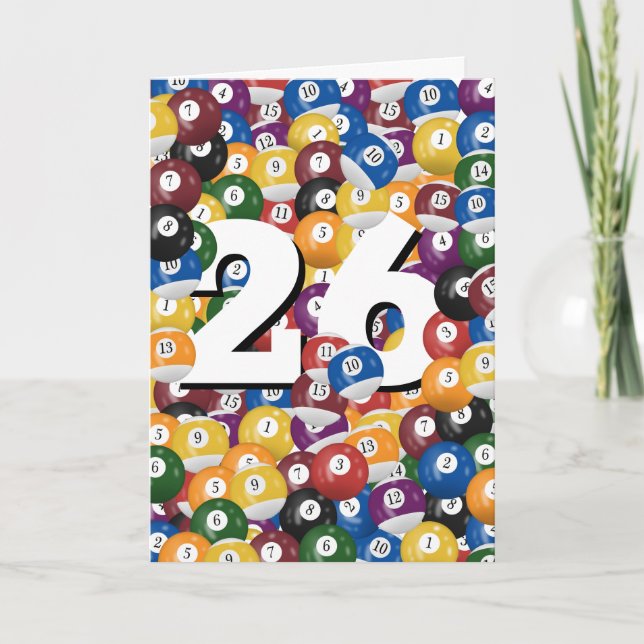 Cartão 26º aniversário Billiard Balls (Frente)