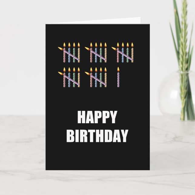 Cartão 26º aniversário com velas (Frente)