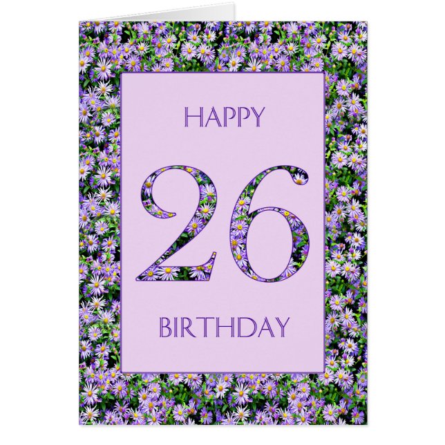 Cartão 26º Aniversário das Estrelas Roxas (Frente)