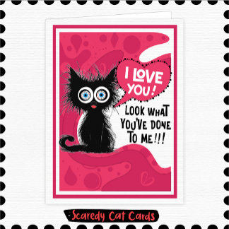 Cartão 26-070 Gato Medroso "Eu Te Amo"