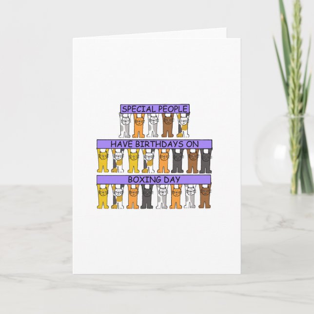 Cartão 26 de dezembro Gatos de Cartoon Fofos (Frente)